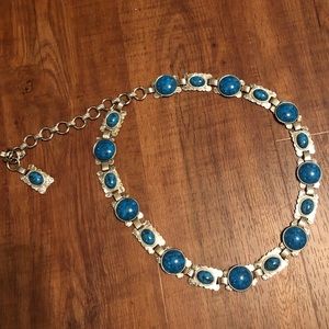 Synthetic Turquoise and Silver-Tone Belt